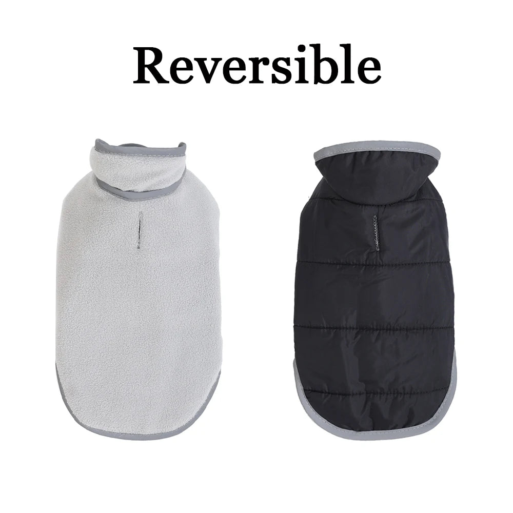 Reflective Reversible Fleece Dog Coat And Cat Jacket Waterproof Winter Wear