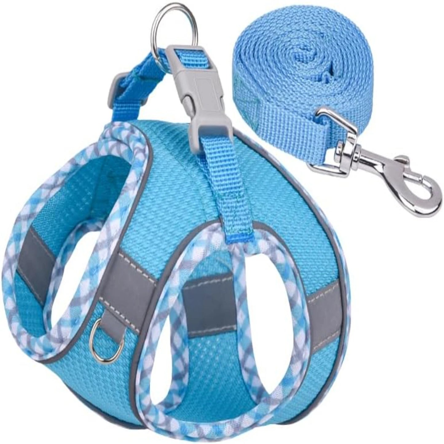 Small Medium Cozy Secure Reflective Adjustable Dog Harness Leash Set No Pull Step In Vest for Safe Walking