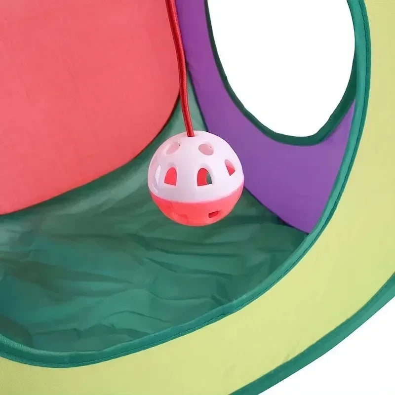 Foldable Cat Tunnels Inside Cube Tent Kitten Toy For Cats And Small Dogs