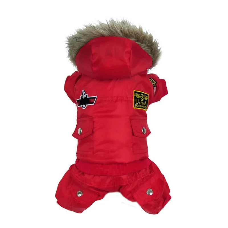 Winter Dog Coat Hooded Padded Jacket Waterproof For Small To Medium Dogs
