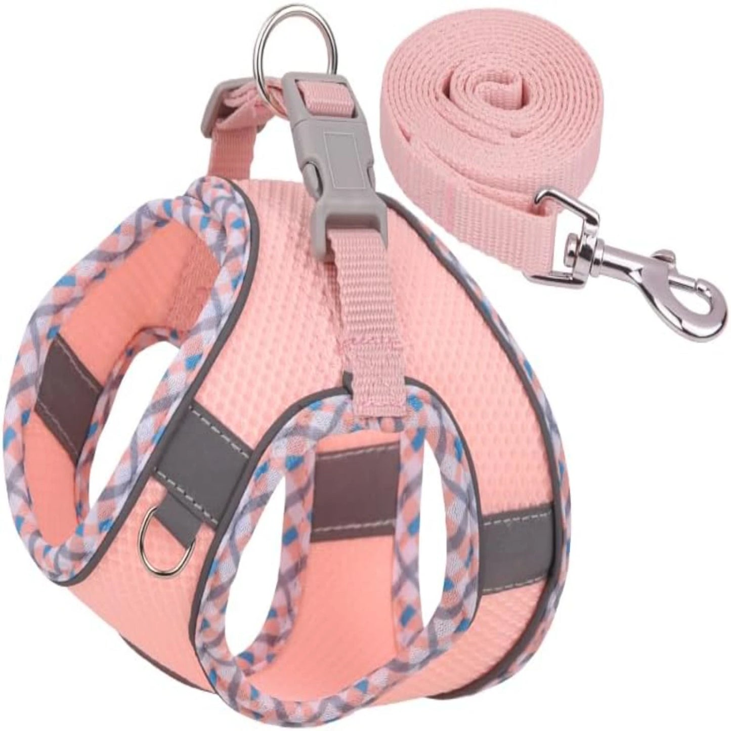 Small Medium Cozy Secure Reflective Adjustable Dog Harness Leash Set No Pull Step In Vest for Safe Walking