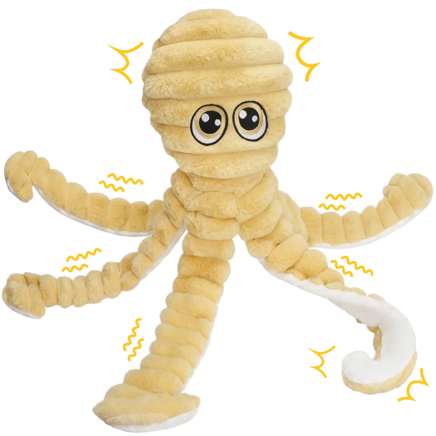 Octopus Design Squeaky Plush Dog Chew Toy Interactive Toy
