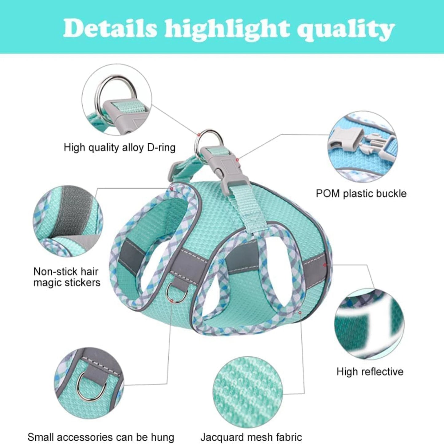 Small Medium Cozy Secure Reflective Adjustable Dog Harness Leash Set No Pull Step In Vest for Safe Walking