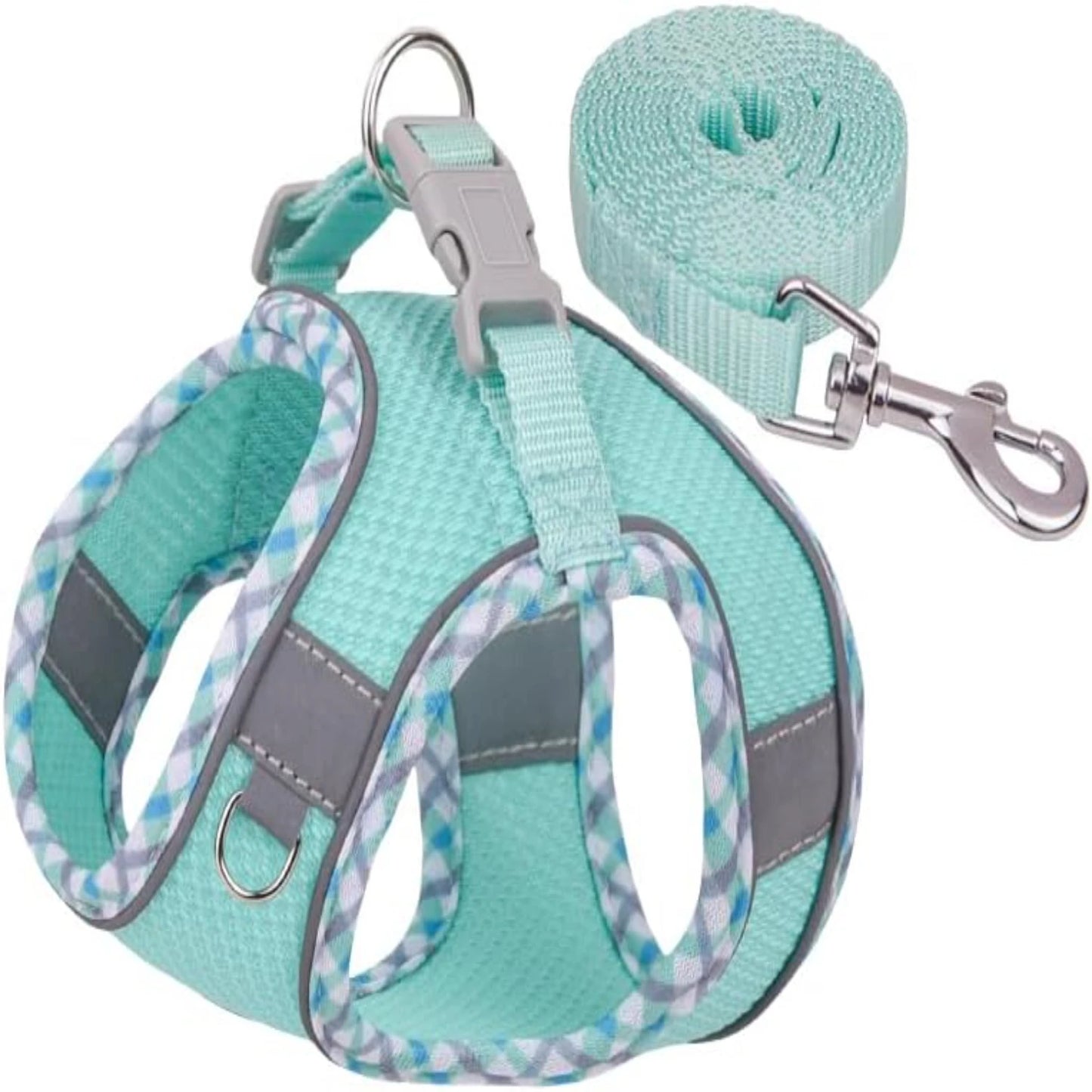 Small Medium Cozy Secure Reflective Adjustable Dog Harness Leash Set No Pull Step In Vest for Safe Walking