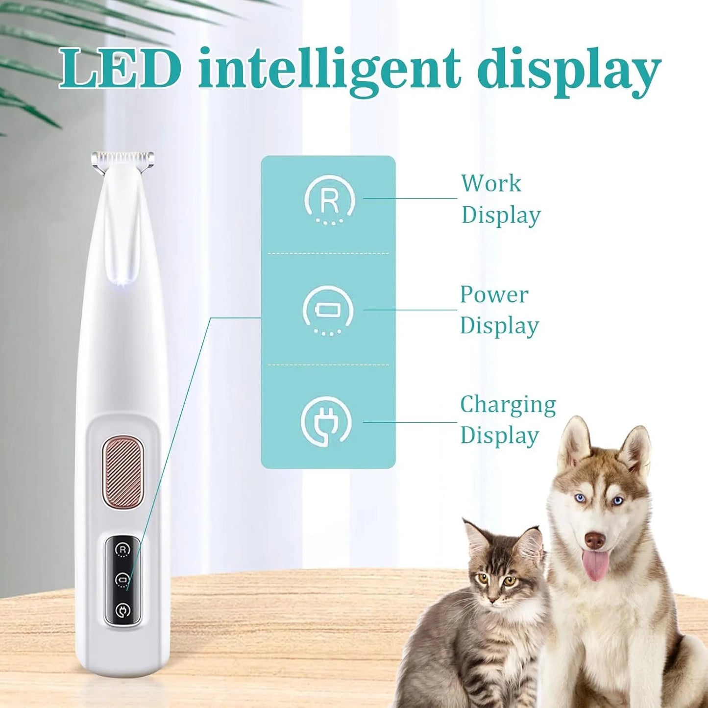 Paw Trimmer For Cats And Dogs Rechargeable LED Light
