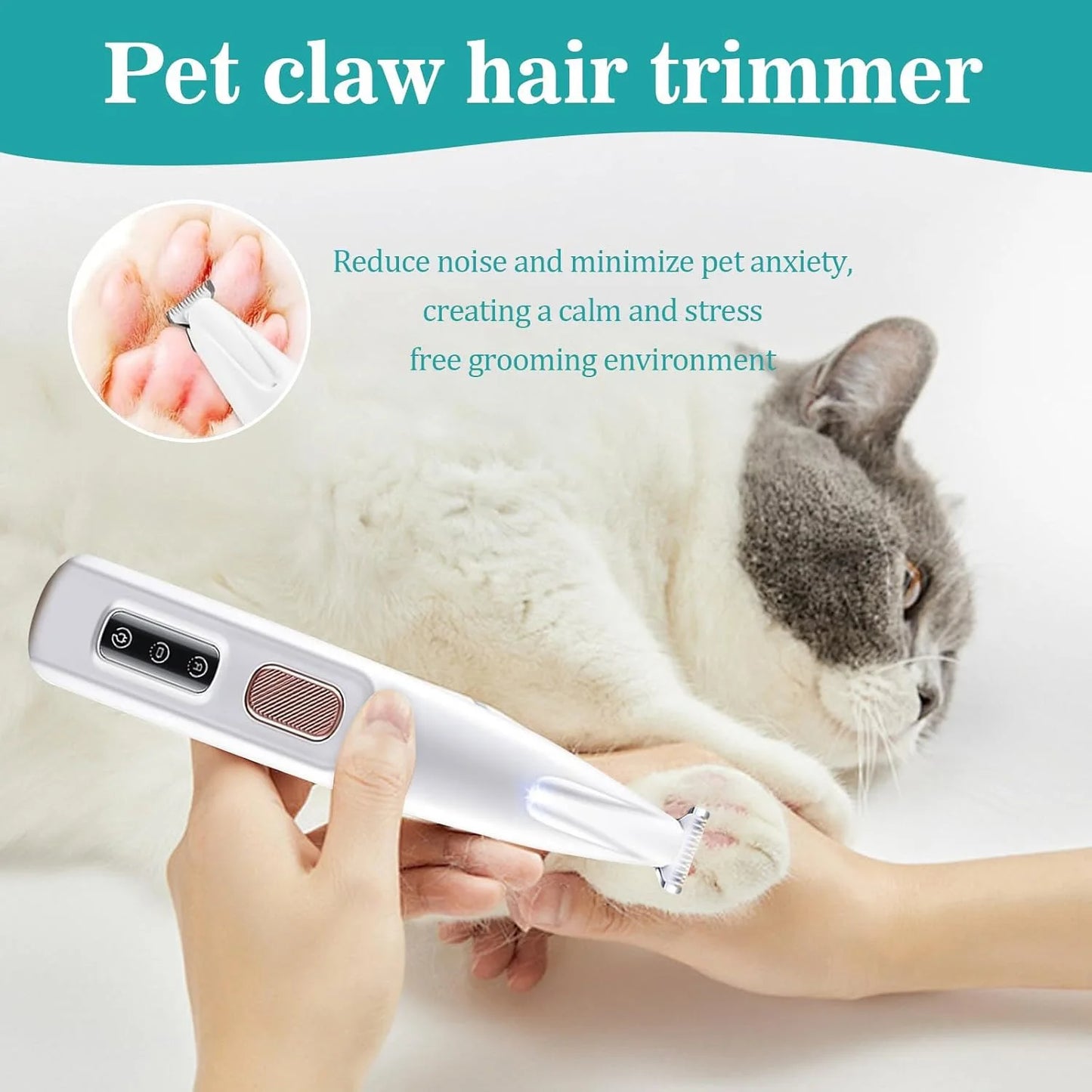 Paw Trimmer For Cats And Dogs Rechargeable LED Light