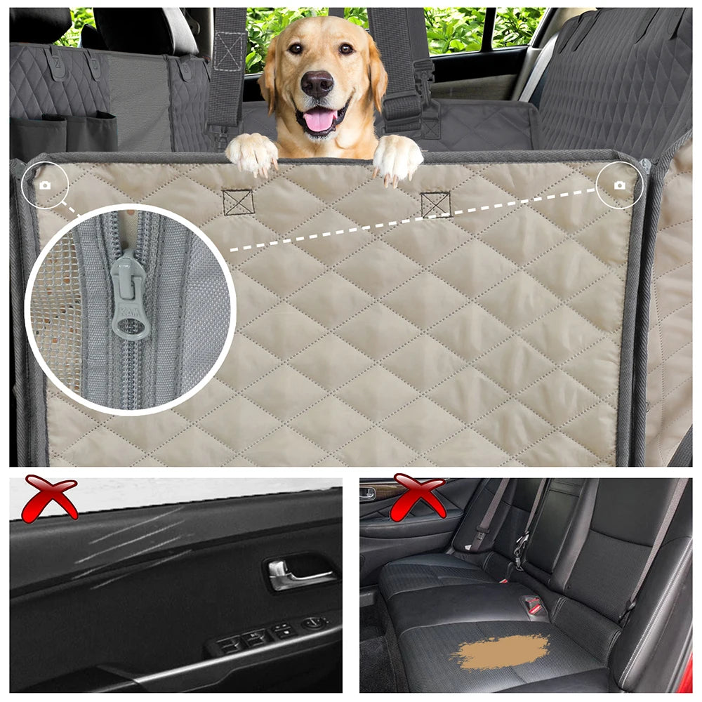 Petravel Dog Car Seat Cover Waterproof Pet Travel Dog Carrier Hammock Rear Seat Protector Mat Safety Carrier for Dogs