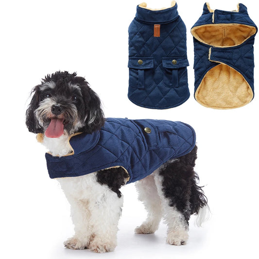 Winter Warm Plush Dog Coats With Double Pockets For Small Medium Large Dogs
