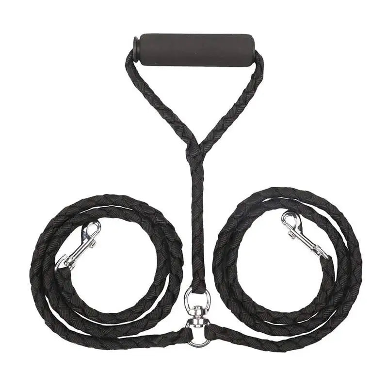 Pet Double Leash 360 Rotation Knotless Walking Leash Nylon Free Traction Ropes