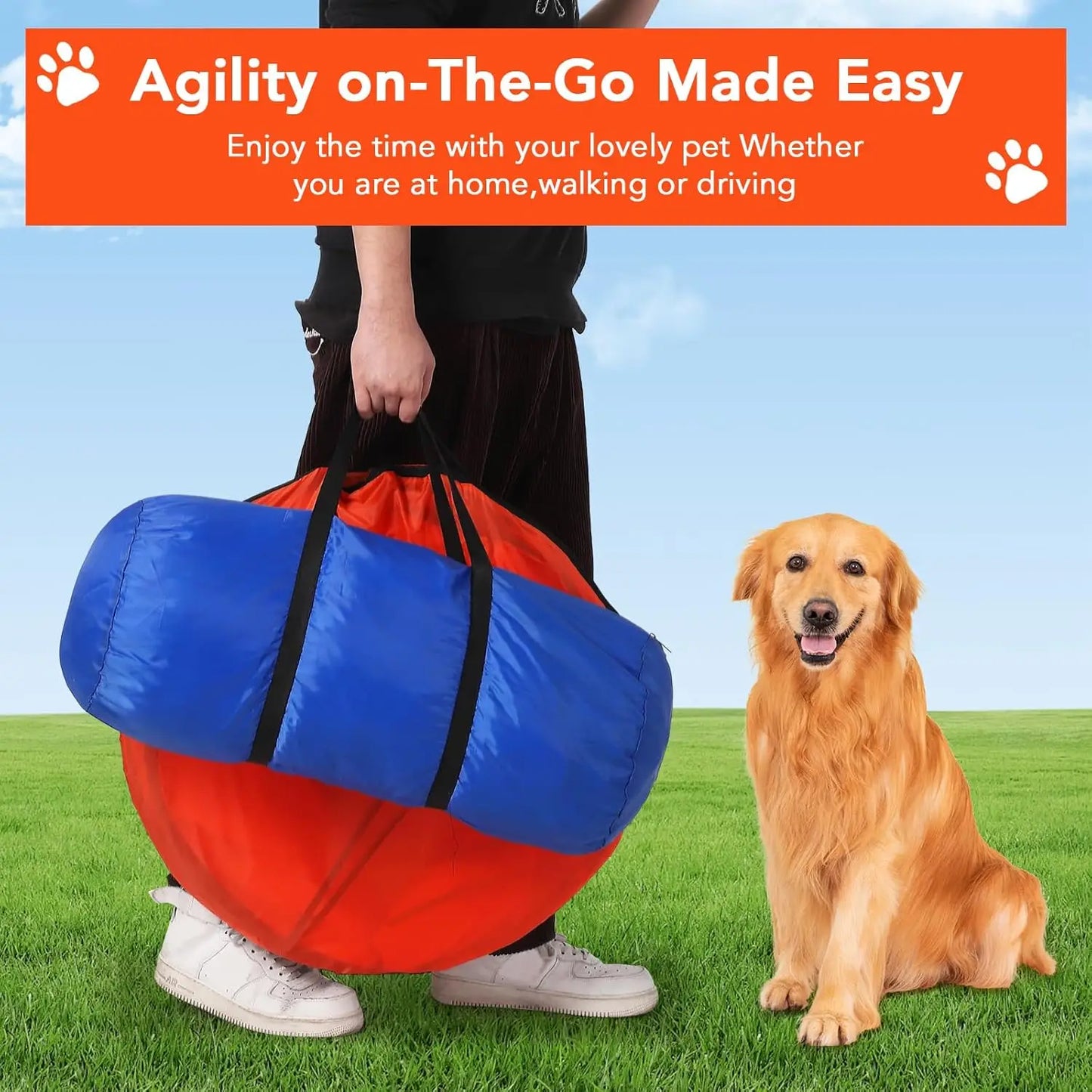 87 Pcs Dog Agility Training Kit Obstacle Course Set With 70 Inch Tunnel Outdoor
