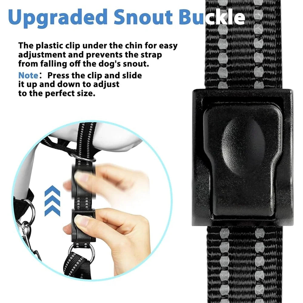 Soft Dog Head Collar No Pull Adjustable Training Halter Padded Safety Nose Leash Reflective Durable Head Harness for Medium and Large Dogs