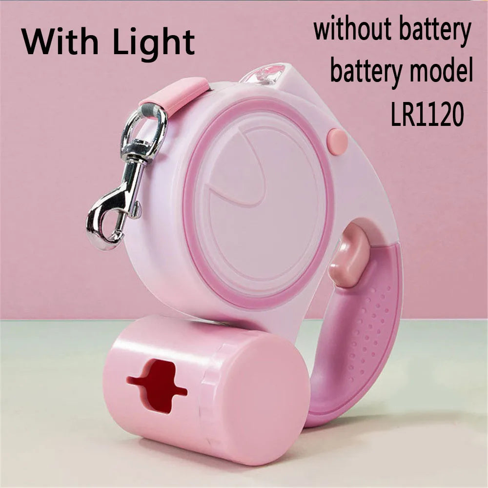 NONECN Dog Leash With LED Lights And Garbage Bag Retractable