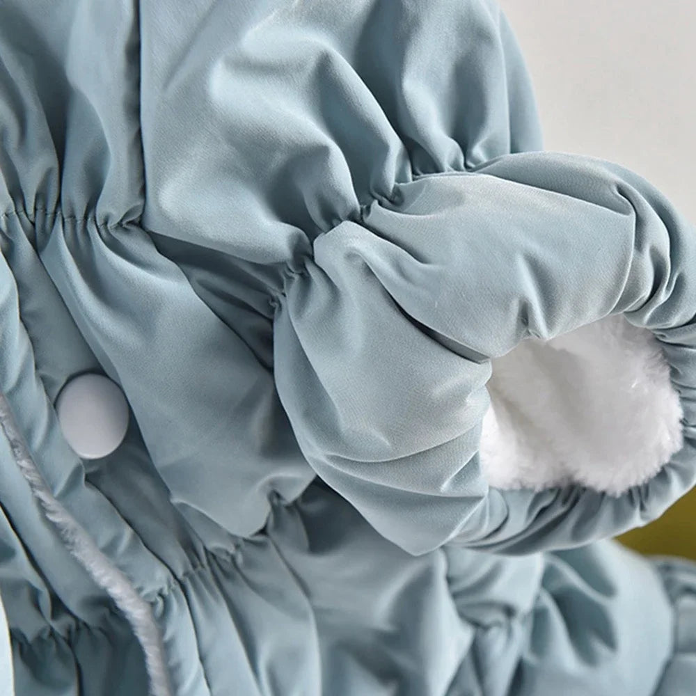 Winter Warm Dog Dress Puppy Pet Coat Floral Bubble Skirt Hooded Jacket for Chihuahua and Yorkie