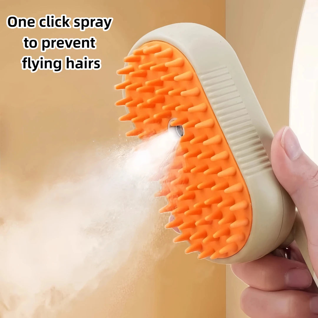 3 In 1 Electric Cat Hair Brush Steam Spray Grooming