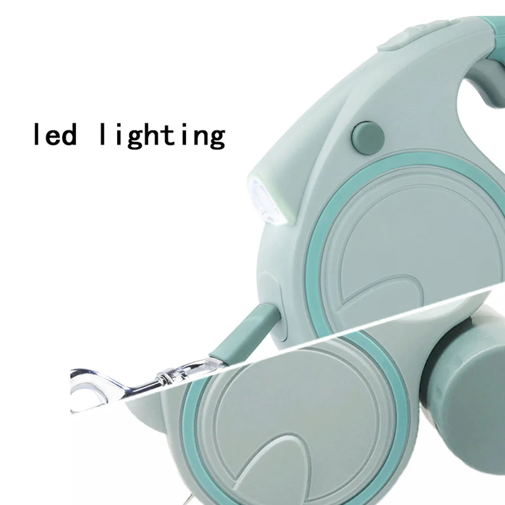 NONECN Dog Leash With LED Lights And Garbage Bag Retractable