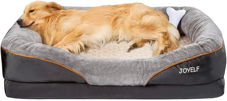 Orthopedic Dog Bed With Removable Washable Cover And Squeaker Toy Gift
