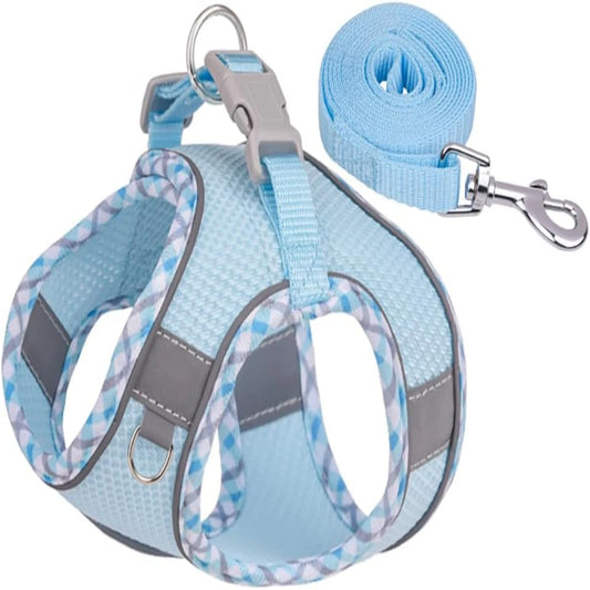 Small Medium Cozy Secure Reflective Adjustable Dog Harness Leash Set No Pull Step In Vest for Safe Walking