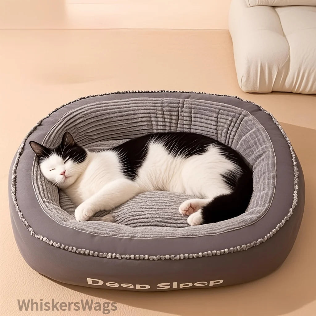 NONECN Donut Pet Bed Soft Washable Cushion For Dogs Cats Kennel