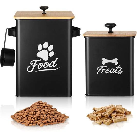 XMSJ Dog Treat Jars Set Of 2 Airtight Cookie Canisters