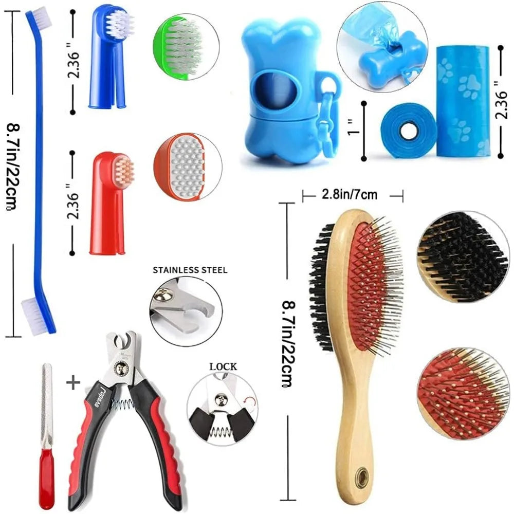 Puppy Supplies Starter Kit 39 Piece Set For New Puppies With Leash Toys Bowl