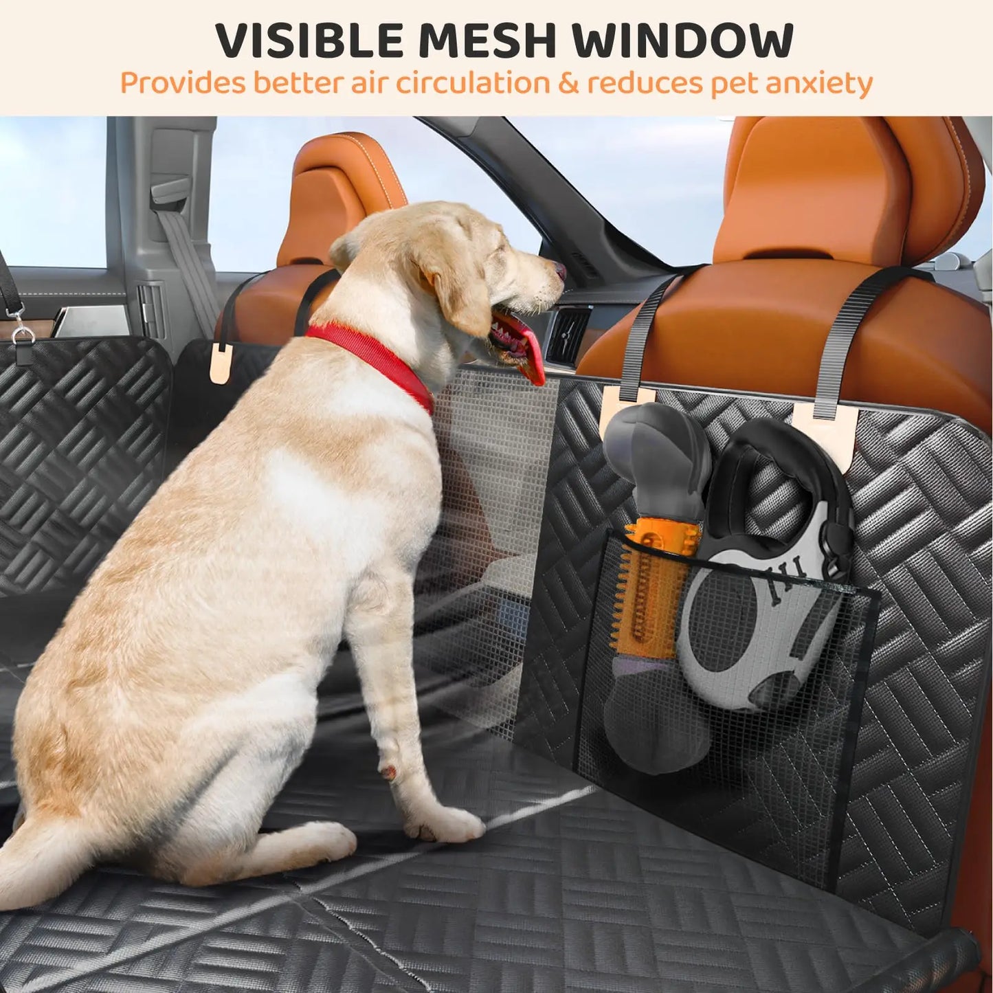 NONECN Car Rear Seat Dog Hammock Extender 600D Heavy-Duty