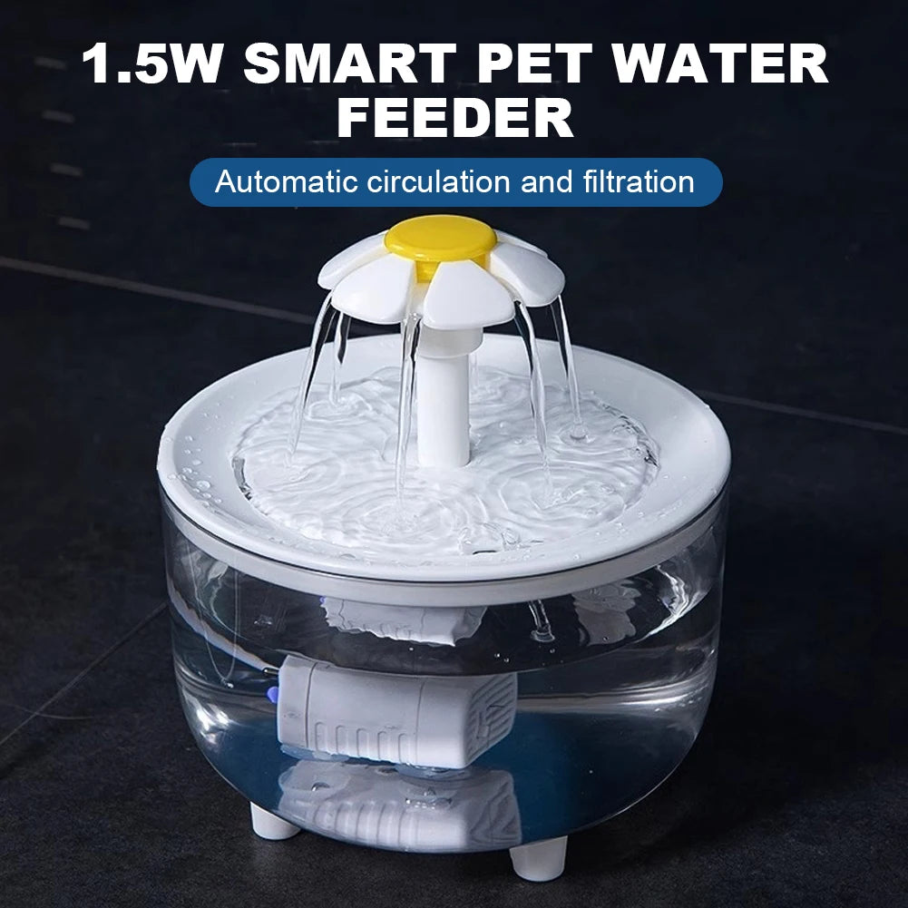 1200ml Electric Cat Water Fountain With USB Filtering Quiet Automatic Dispenser