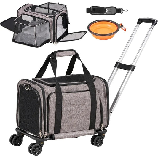 Airline Approved Pet Carrier With Wheels Expandable