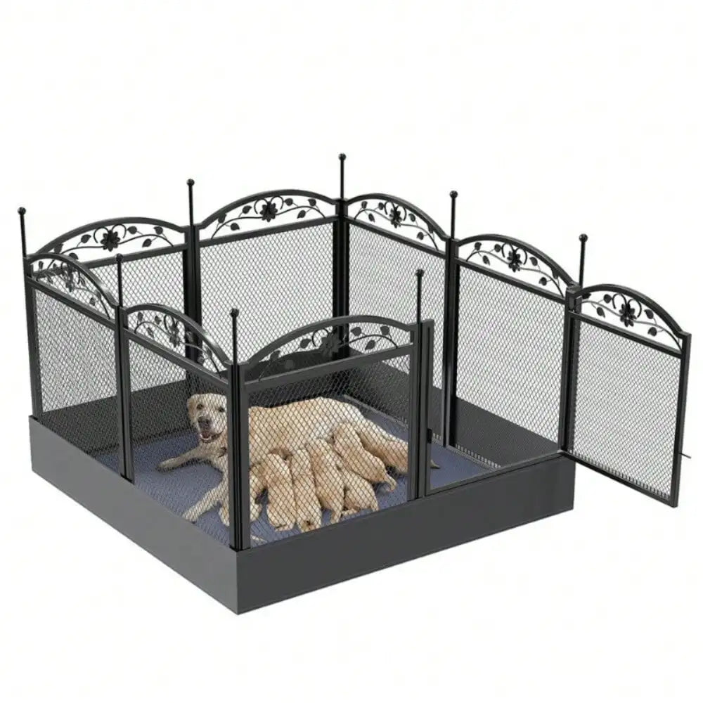 HeavyDuty Dog Playpen Indoor Outdoor Pet Fence Exercise Cage w Waterproof Bordor