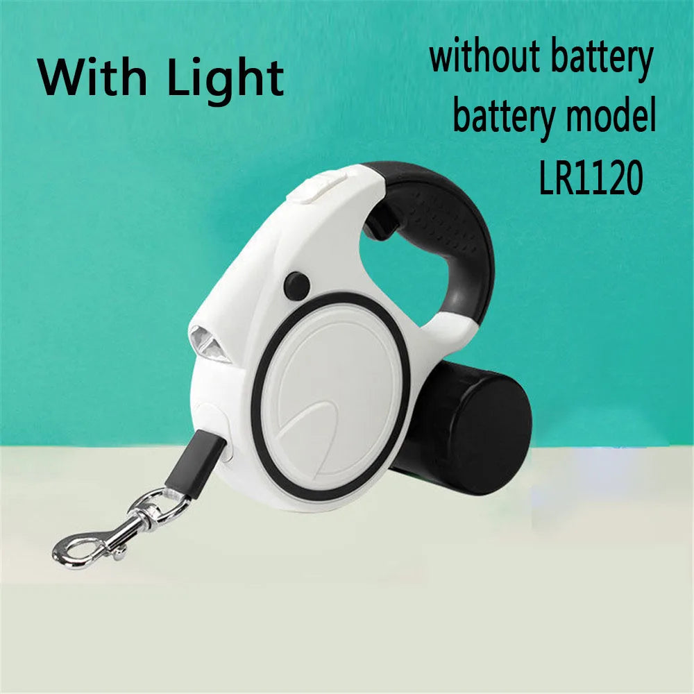 NONECN Dog Leash With LED Lights And Garbage Bag Retractable