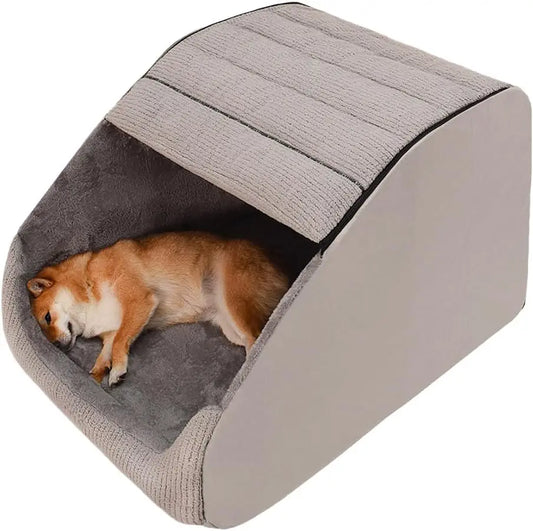 Dog Bed House With Memory Foam Cushion Plush Cave Dogs