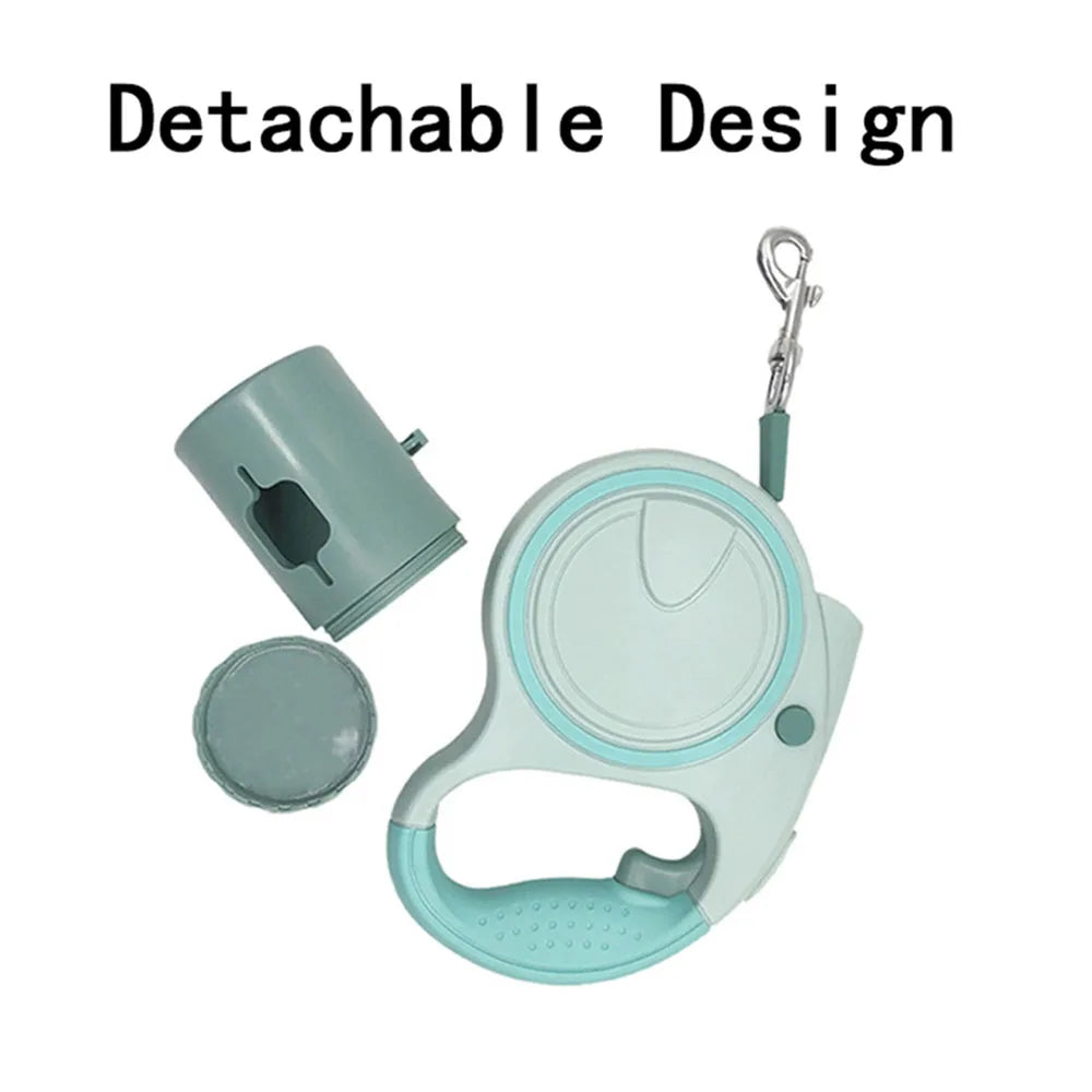 NONECN Dog Leash With LED Lights And Garbage Bag Retractable