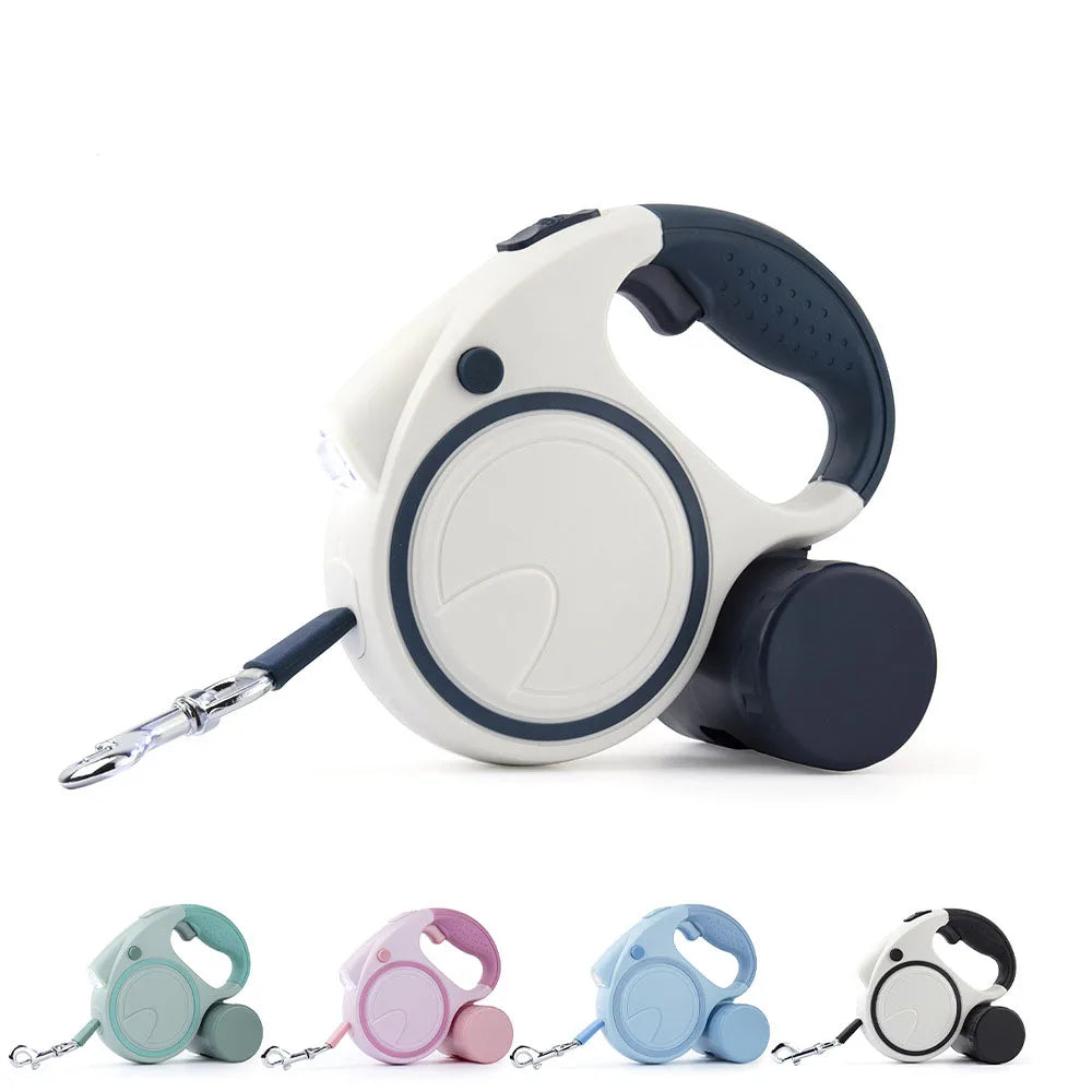 NONECN Dog Leash With LED Lights And Garbage Bag Retractable