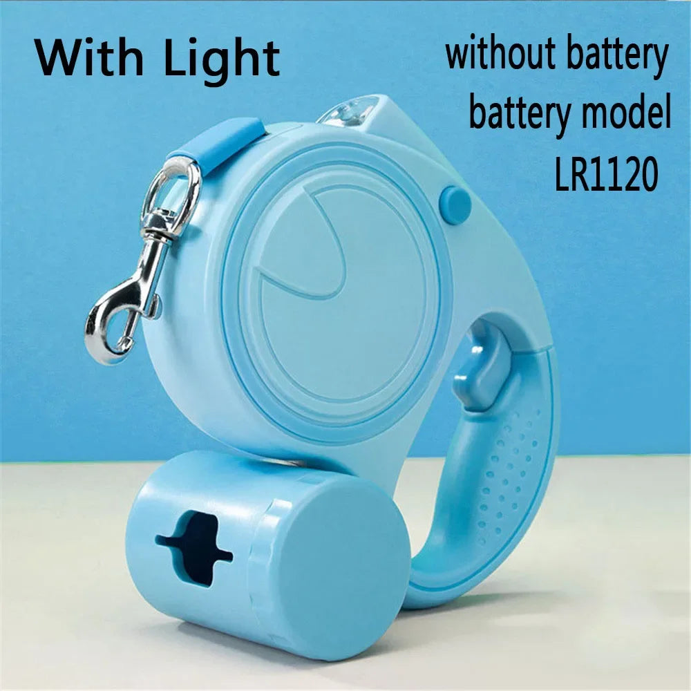 NONECN Dog Leash With LED Lights And Garbage Bag Retractable