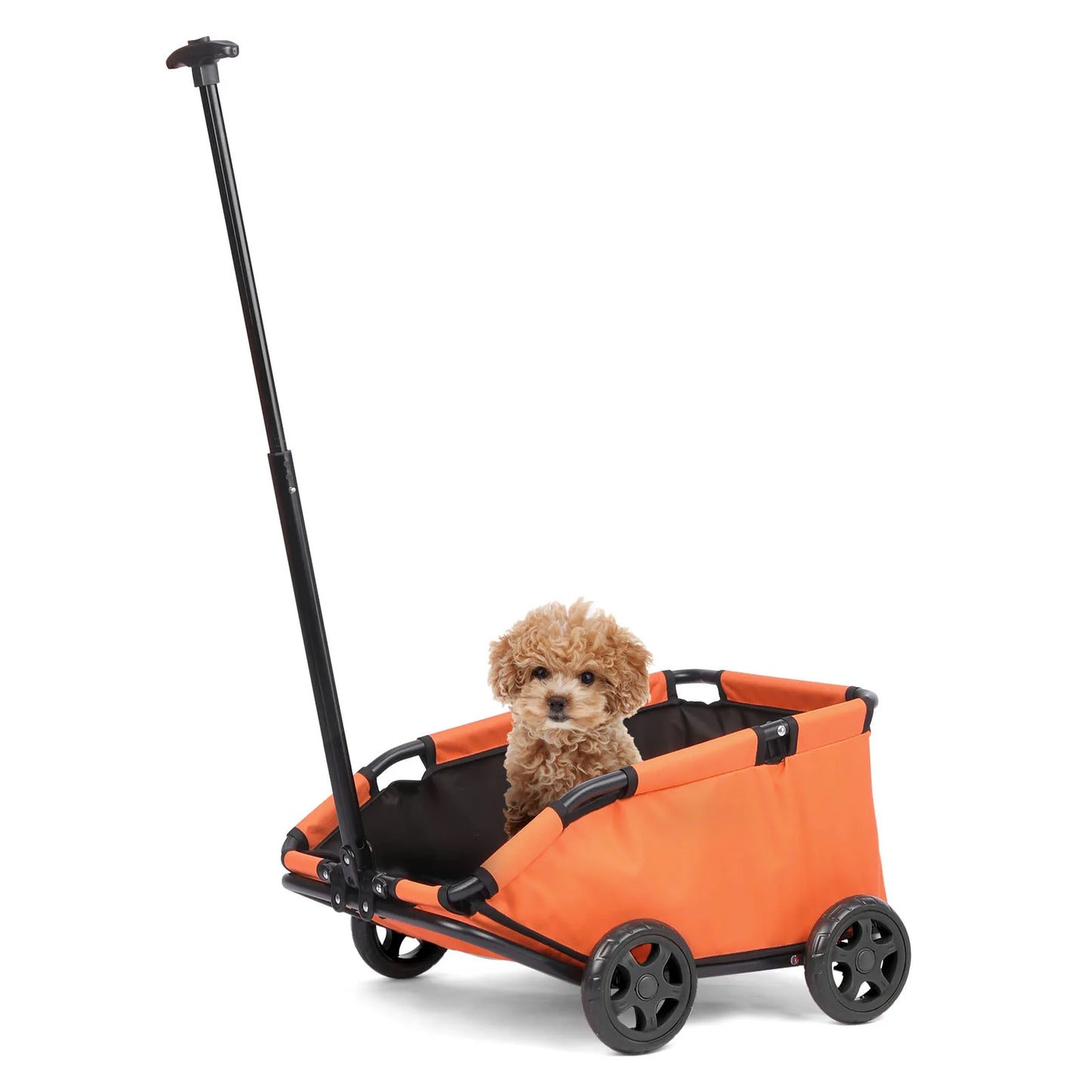 Small Pet Cart 4 Wheels Folding Dog Stroller Lightweight 360 Degree Rotating Trolley For Small Cats And Dogs