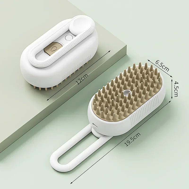 3 In 1 Electric Cat Hair Brush Steam Spray Grooming