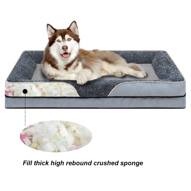 Oversized Removable Washable Pet Bed For All Seasons With Raised Edges
