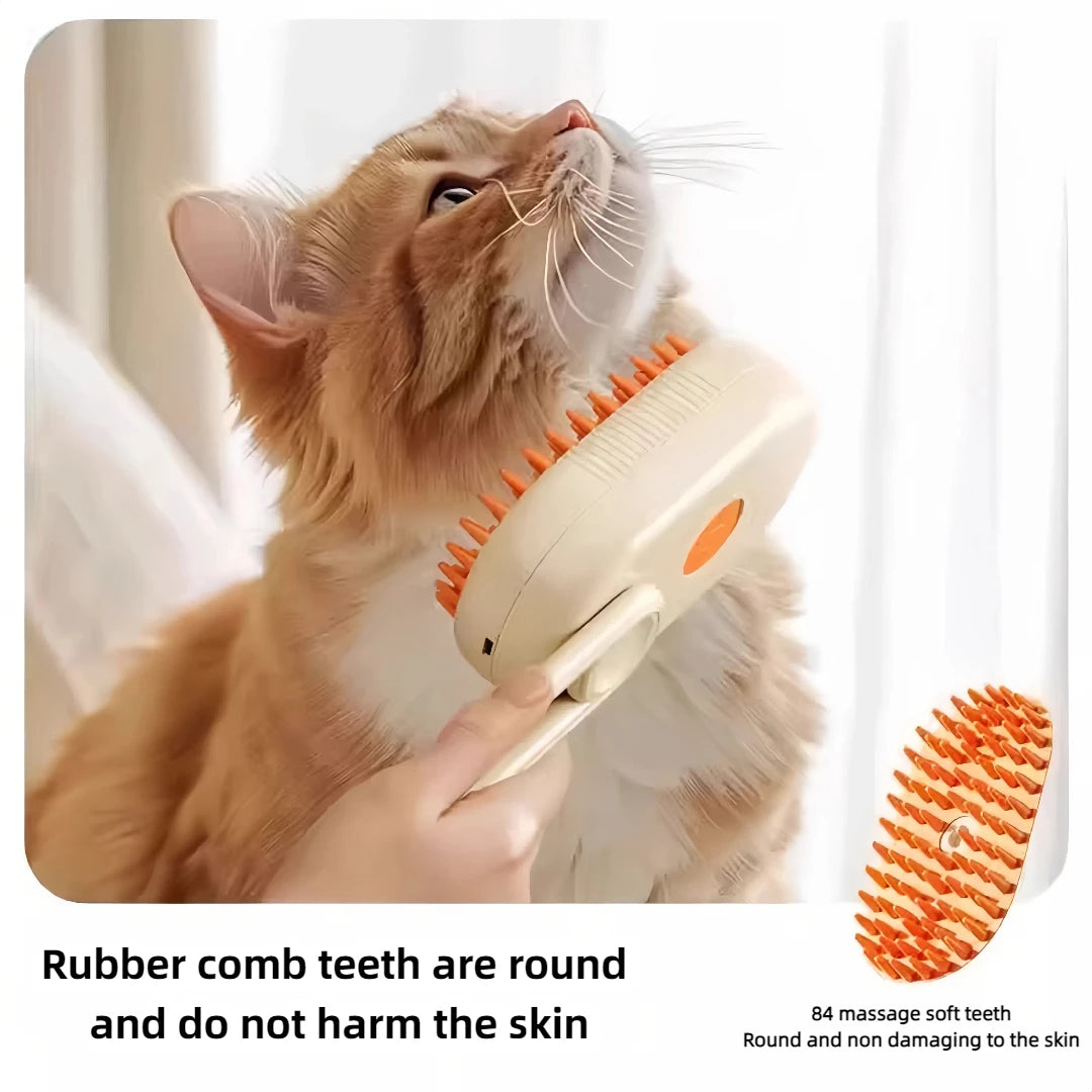 3 In 1 Electric Cat Hair Brush Steam Spray Grooming