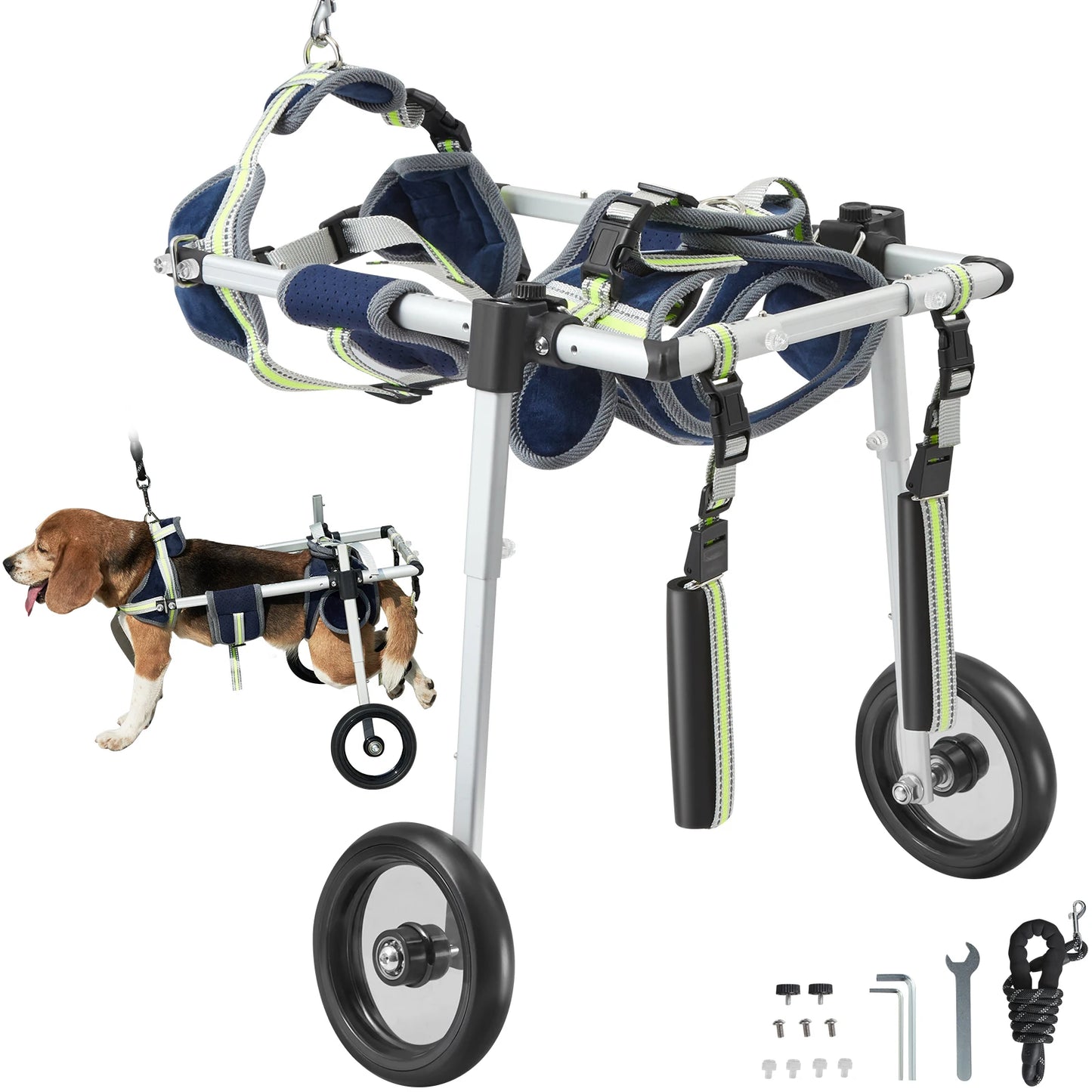 SucceBuy 2 Wheels Dog Wheelchair For Back Legs Pet Cart