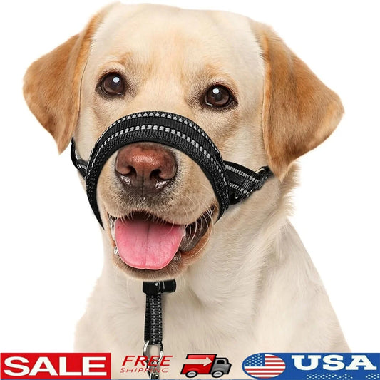 Soft Dog Head Collar No Pull Adjustable Training Halter Padded Safety Nose Leash Reflective Durable Head Harness for Medium and Large Dogs