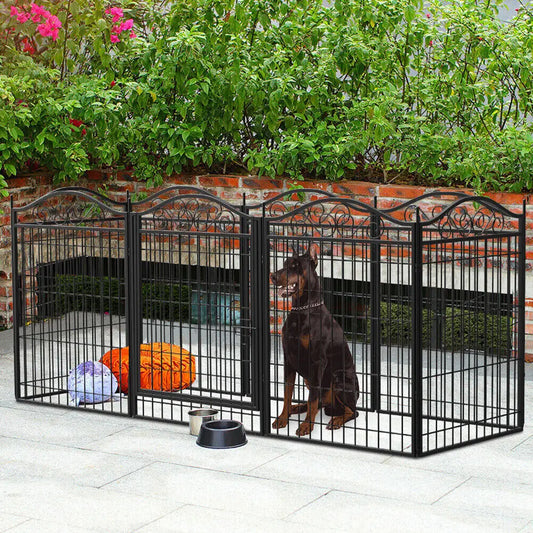 Dog Playpen, 8 Panels Playpen 32 Inch Height in Heavy Duty, Folding Indoor Outdoor Anti-Rust Dog Exercise Fence Portable