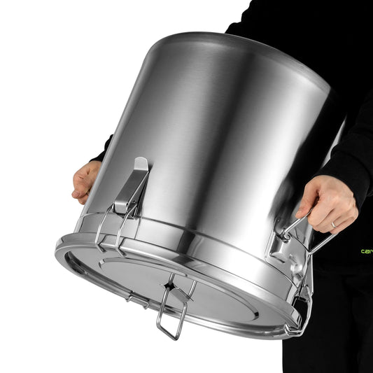 Bymaocar 33L Stainless Steel Airtight Canister Kitchen Storage Bucket Dry Food Container