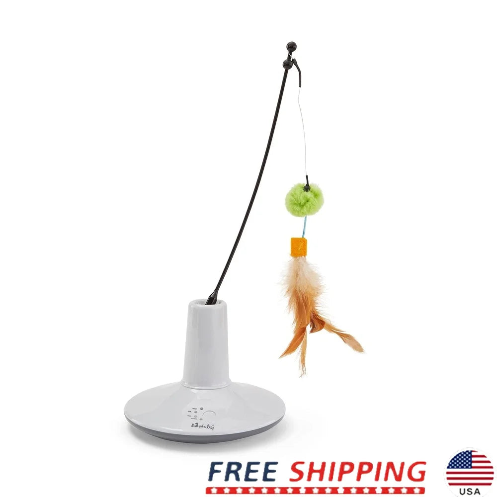 Rechargeable Interactive Electronic Motion Cat Toy Prey Mimicking Feathers