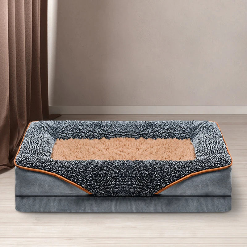 Oversized Removable Washable Pet Bed For All Seasons With Raised Edges