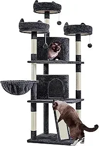 Yaheetech 76 Inch Large Cat Tree Multilevel Tower With Perches Condos