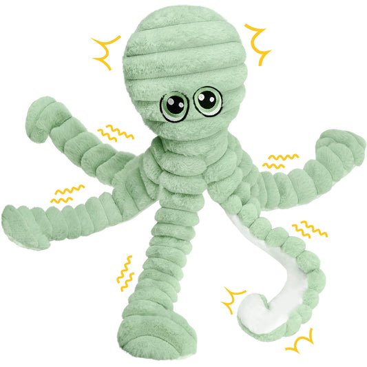 Octopus Design Squeaky Plush Dog Chew Toy Interactive Toy