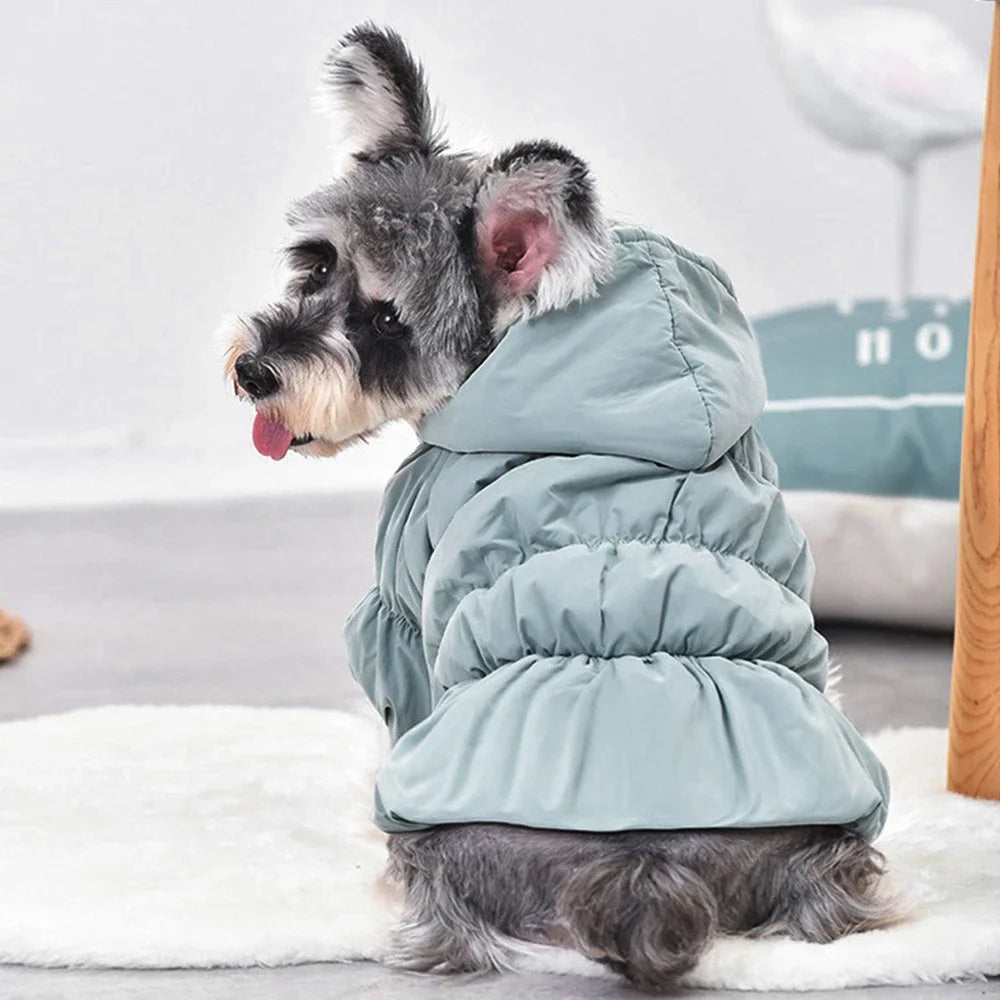 Winter Warm Dog Dress Puppy Pet Coat Floral Bubble Skirt Hooded Jacket for Chihuahua and Yorkie