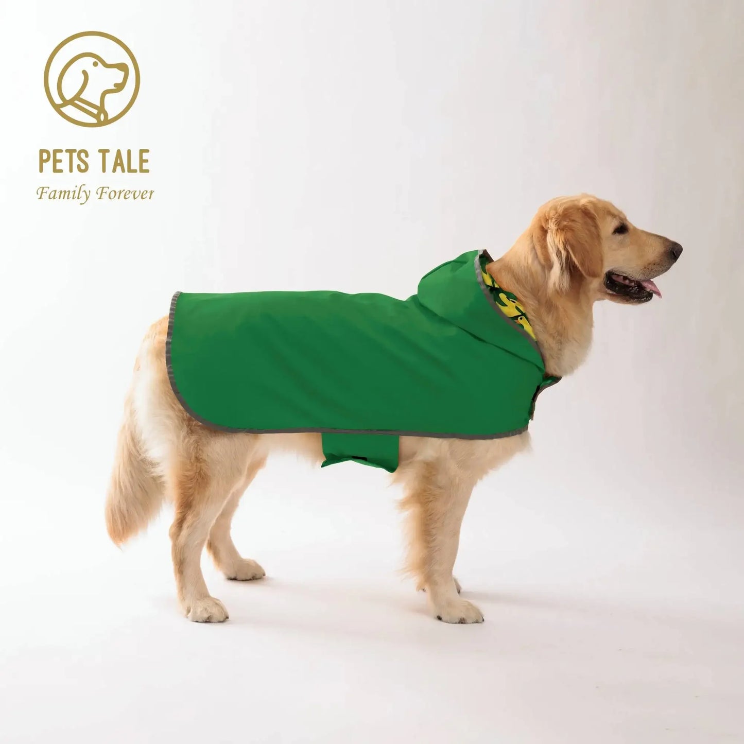 All Weather Dog Raincoat Dual Sided Waterproof Coat With PU Coating And Velcro