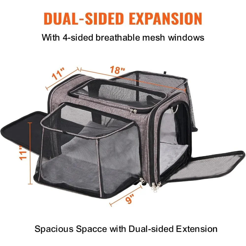 Airline Approved Pet Carrier With Wheels Expandable
