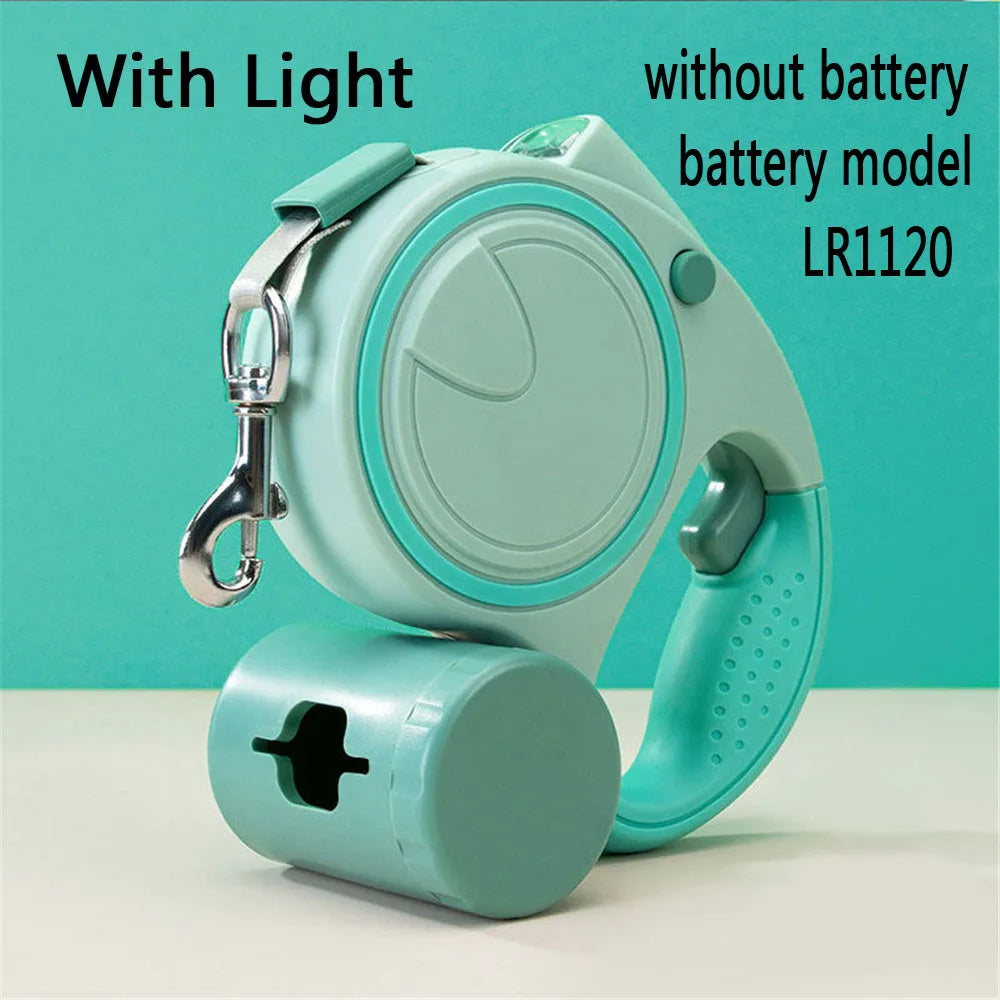 NONECN Dog Leash With LED Lights And Garbage Bag Retractable