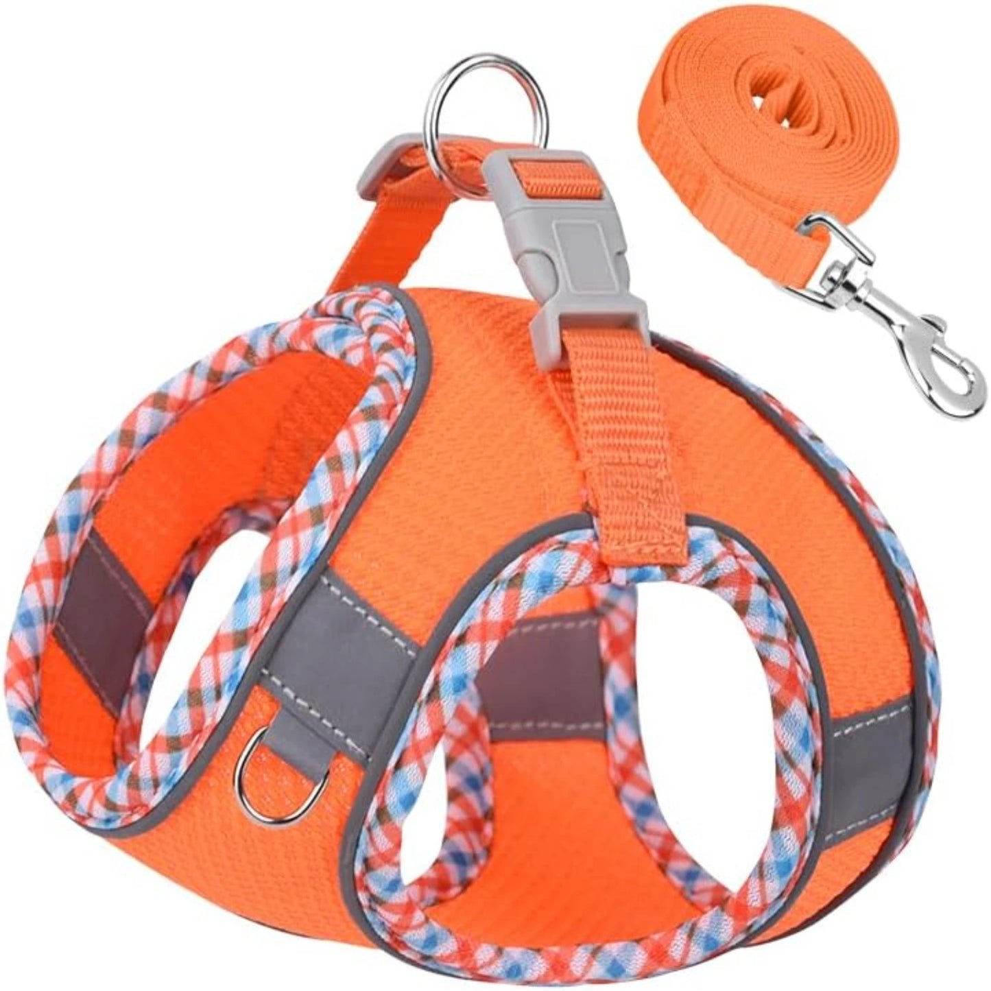 Small Medium Cozy Secure Reflective Adjustable Dog Harness Leash Set No Pull Step In Vest for Safe Walking
